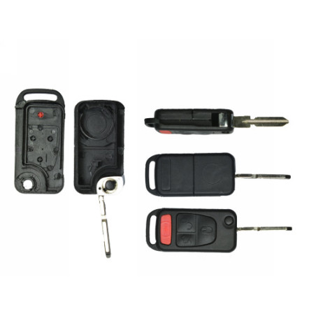 GUSCIO CHIAVE NERO 3+1 TASTI:  TASTO APERTURA TASTO CHIUSURA TASTO PORTELLONE TASTO PANIC LAMA HU39 MERCEDES-BENZ ML W163 19982