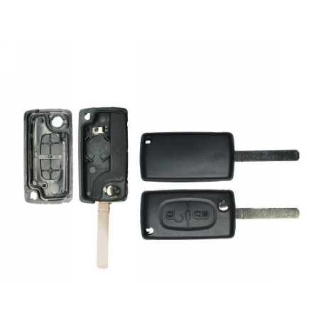 GUSCIO CHIAVE NERO 2 TASTI: CON ALLOGGIO BATTERIA ESAGONALE TASTO APERTURA TASTO CHIUSURA LAMA VA2 CITROEN C2 JM 20032008      