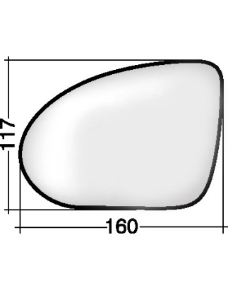 VETRO CON PIASTRA SINISTRO CROMATO SMART FORFOUR 454 20042015