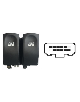 BLOCCO COMANDI ALZACRISTALLI ANTERIORE PORTA ANTERIORE SINISTRA 10 PIN 2 INTERRUTTORI RENAULT CLIO III BR0 1CR0 1 20062009     