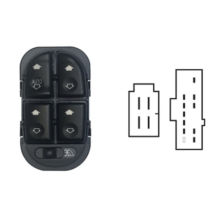 BLOCCO COMANDI ALZACRISTALLI ANTERIORE PORTA ANTERIORE SINISTRA 14 PIN 4 INTERRUTTORI CON ALZACRISTALLI POSTERIORI ELETTRICI CO