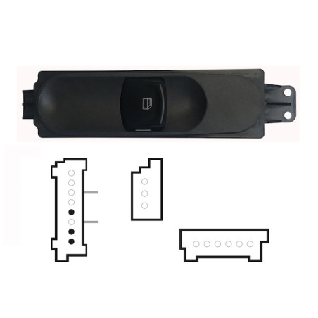 PULSANTIERA ALZACRISTALLI PORTA ANTERIORE DESTRA 3 PIN 1 INTERRUTTORI MERCEDES-BENZ SPRINTER W907 2018          , MERCEDES-BENZ