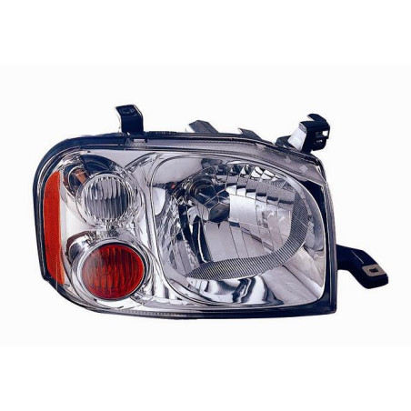 PROIETTORE DESTRO H4 CON PARABOLA CROMATA CON PREDISPOSIZIONE REGOLAZIONE ELETTRICA NISSAN PU NAVARA 2WD-4WD D22 20012010