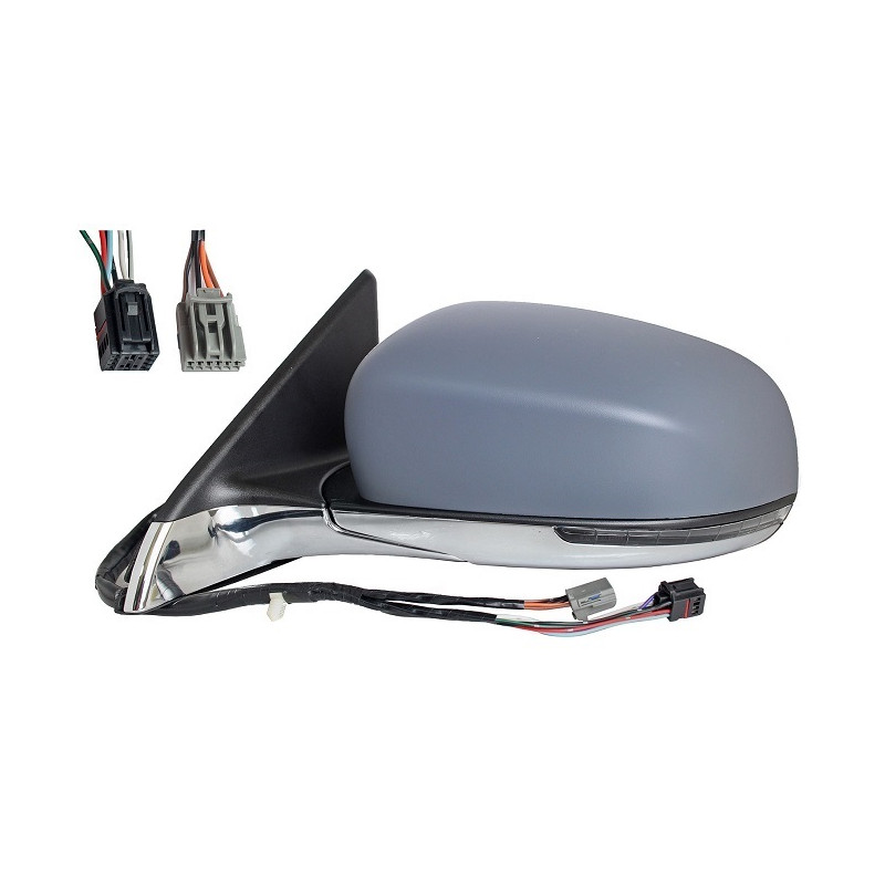 RETROVISORE ELETTRICO SINISTRO 5+4 PIN BASE CROMATA CON PRIMER TERMICO ASFERICO RICHIUDIBILE ELETTRICAMENTE CON FANALINO INTEGR