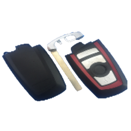 GUSCIO CHIAVE NERO CON BORDO ROSSO E LAMA CROMATA 4 TASTI: TASTO APERTURA TASTO CHIUSURA TASTO PORTELLONE BMW SERIES 5 E60E61 2