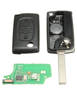 GUSCIO CHIAVE COMPLETO CON CHIP ID46 CE0536 TIPO FREQUENZA: 433MHZ TASTO APERTURA TASTO CHIUSURA TASTO PORTELLONE PEUGEOT 307 3