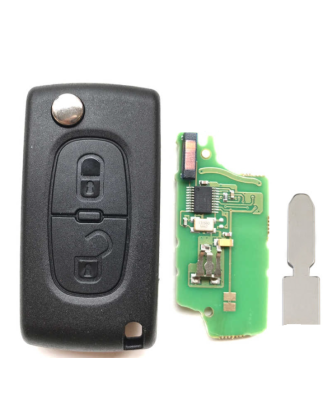 GUSCIO CHIAVE COMPLETO CON LAMA NE78 CON CHIP ID46 CE0536 TIPO FREQUENZA: 433MHZ TASTO APERTURA TASTO CHIUSURA PEUGEOT 406 SDN 