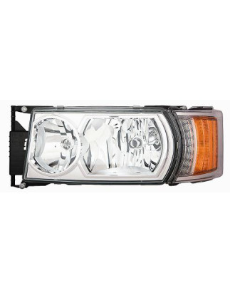 PROIETTORE DESTRO LED H7,H1 REGOLAZIONE MANUALE CON PARABOLA CROMATA SCANIA SERIE G - P- R 2014