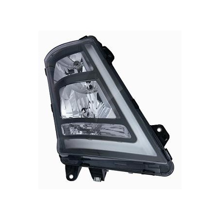 PROIETTORE DESTRO LED H1 H7,H1,PY21W REGOLAZIONE MANUALE CON PARABOLA NERA CON LUCE DIURNA A LED VOLVO TRUCK FH16 2013