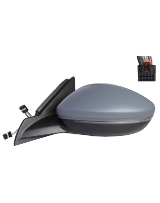 RETROVISORE ELETTRICO DESTRO 10+2 PIN CON PRIMER TERMICO VETRO CONVESSO RICHIUDIBILE ELETTRICAMENTE CON FANALINO INTEGRATO LED 