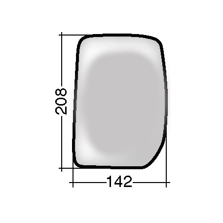 VETRO CON PIASTRA SINISTRO TERMICO CONVESSO FORD TRANSIT FAFBFZFC 20002006, FORD TRANSIT FAFBFZFC 20062013