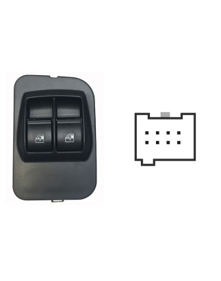 PULSANTIERA ALZACRISTALLI PORTA ANTERIORE SINISTRA 8 PIN 2 INTERRUTTORI CITROEN NEMO AA 2008          , FIAT DOBLO 263 20092015