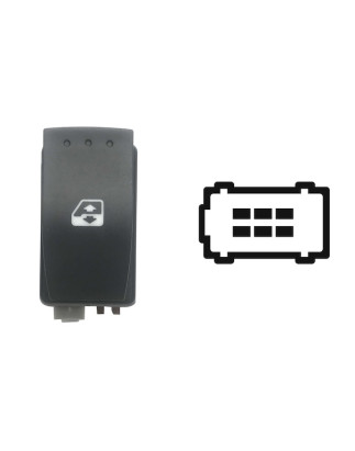 INTERRUTTORE ALZACRISTALLI PORTA ANTERIORE DESTRASINISTRA 6 PIN 1 INTERRUTTORE GRIGIO CON CONNETTORE NEROMARRONE OPEL MOVANO X7