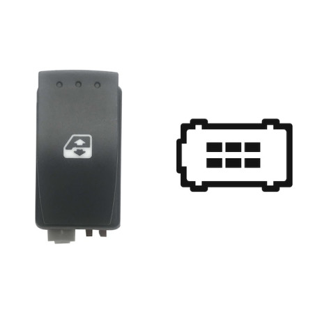 INTERRUTTORE ALZACRISTALLI PORTA ANTERIORE DESTRASINISTRA 6 PIN 1 INTERRUTTORE GRIGIO CON CONNETTORE NEROMARRONE OPEL MOVANO X7