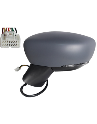 RETROVISORE ELETTRICO DESTRO 9 PIN CON PRIMER TERMICO VETRO CONVESSO RICHIUDIBILE ELETTRICAMENTE CON FANALINO INTEGRATO LED NIS