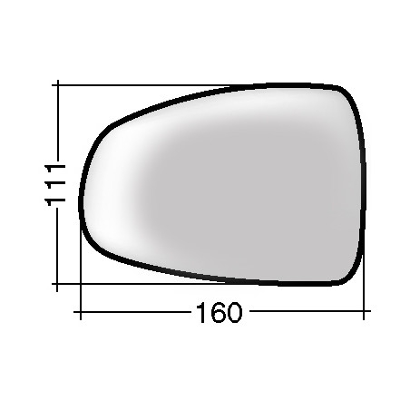 VETRO CON PIASTRA DESTRO CROMATO TERMICO CONVESSO AUDI A1 8X18XK8XA8XF 20102014, AUDI A1 8X18XK8XA8XF 20142018