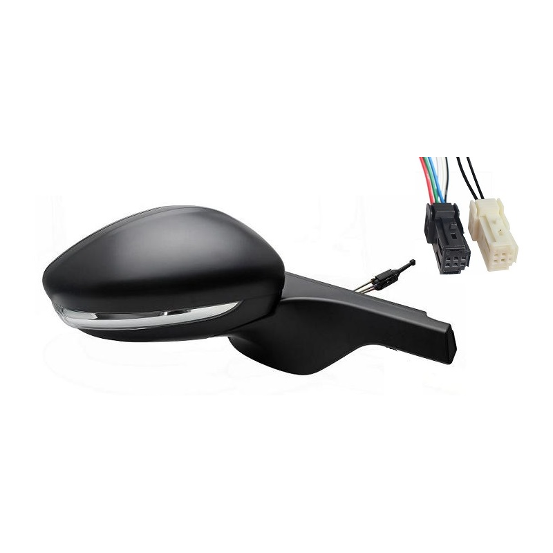 RETROVISORE ELETTRICO DESTRO NERO 6+2 PIN TERMICO VETRO CONVESSO CON FANALINO INTEGRATO CON SONDA CITROEN C3 SX 20162024 VERS 2