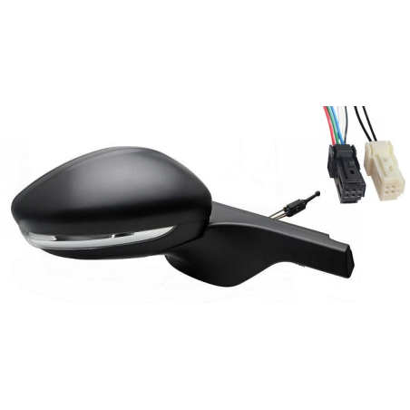 RETROVISORE ELETTRICO DESTRO NERO 6+2 PIN TERMICO VETRO CONVESSO CON FANALINO INTEGRATO CON SONDA CITROEN C3 SX 20162024 VERS 2