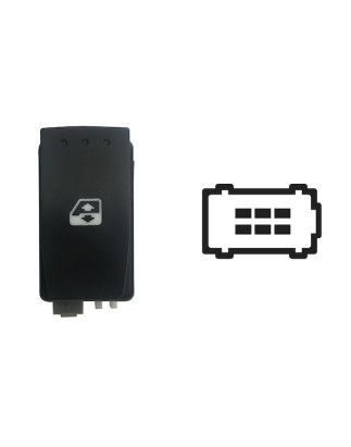 INTERRUTTORE ALZACRISTALLI PORTA POSTERIORE DESTRASINISTRA 6 PIN 1 INTERRUTTORE CON CONNETTORE GRIGIOBIANCO COMFORT RENAULT ESP