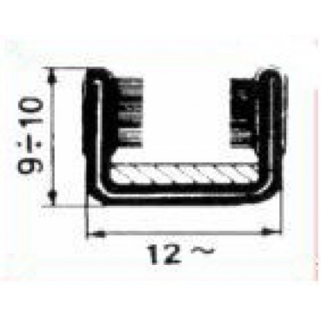 CANALINO COPRIFILO FLOCCATO 10X12mm ARMATO PER VETRO FIAT 500 F  L  R 19651975