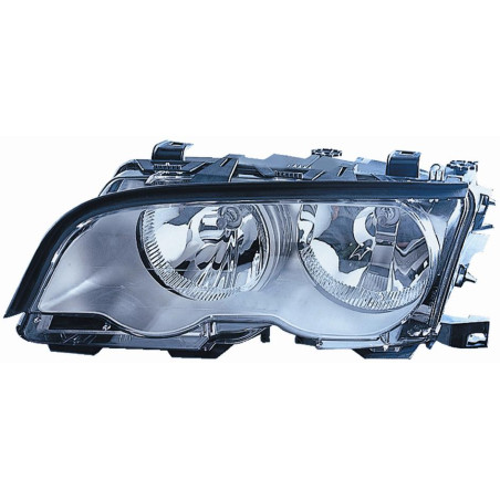PROIETTORE DESTRO H7,H7 CON PARABOLA ARGENTO CON MOTORE CON CORNICE SILVER BMW SERIES 3 COUPECABRIO E46 19992003VERS 2001