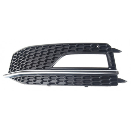 GRIGLIA PARAURTI ANTERIORE SINISTRA CON FENDINEBBIA CON MODANATURA CROMATA INTERNO NERO AUDI A4 8KH8K28K5 20112015