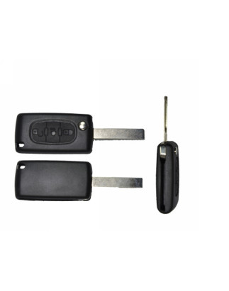 GUSCIO CHIAVE NERO 3 TASTI: CON ALLOGGIO BATTERIA ESAGONALE TASTO APERTURA TASTO CHIUSURA TASTO PORTELLONE LAMA HU83 CITROEN C2