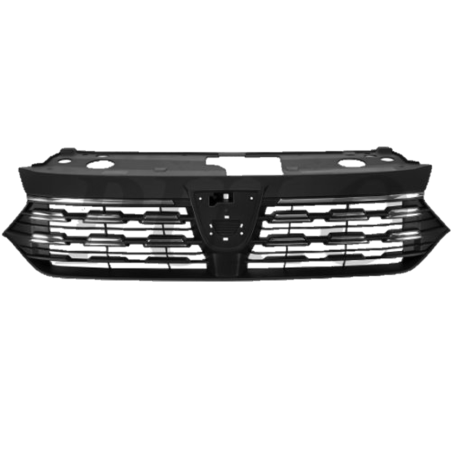 GRIGLIA PARAURTI ANTERIORE NERA CON MODANATURA CROMATA CON LISTELLI CROMATI DACIA LOGAN III 3K 2021          , DACIA SANDERO II