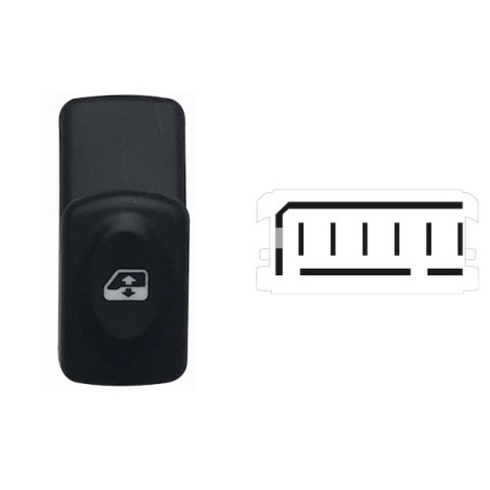 INTERRUTTORE ALZACRISTALLI DESTROSINISTRO PORTA ANTERIORE SINISTRA 6 PIN RENAULT CLIO II BBCB 19982001      , RENAULT KANGOO KC
