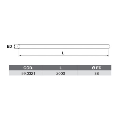 TUBO METRAGGIO 38X2000