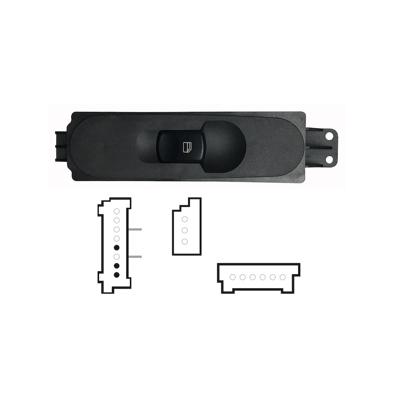 PULSANTIERA ALZACRISTALLI PORTA ANTERIORE DESTRA 3 PIN 1 INTERRUTTORI MERCEDES-BENZ SPRINTER W907 2018          , MERCEDES-BENZ