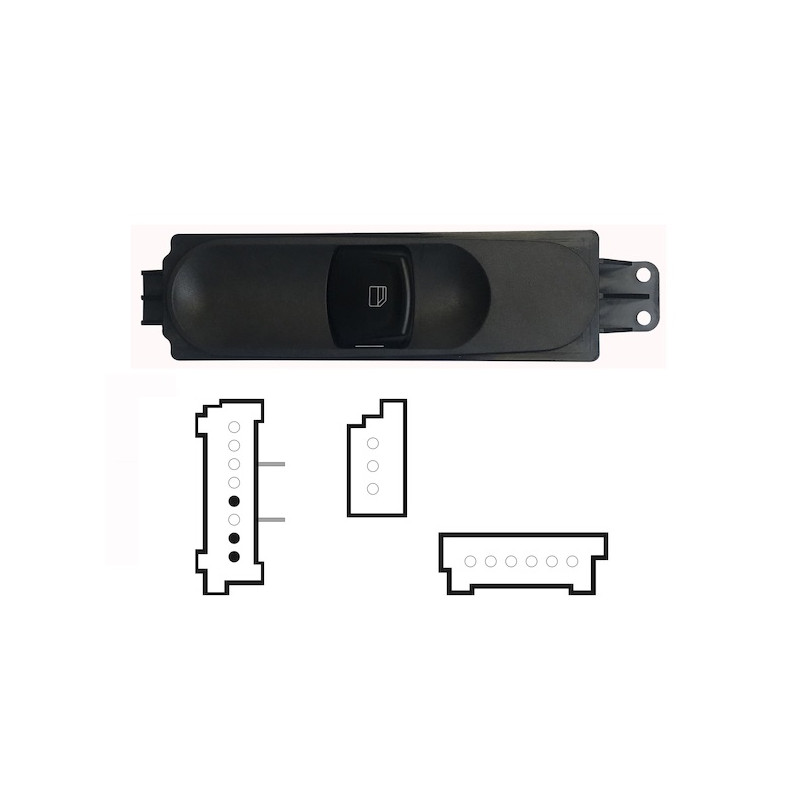 PULSANTIERA ALZACRISTALLI PORTA ANTERIORE DESTRA 3 PIN 1 INTERRUTTORI MERCEDES-BENZ SPRINTER W907 2018, MERCEDES-BENZ SPRINTER 