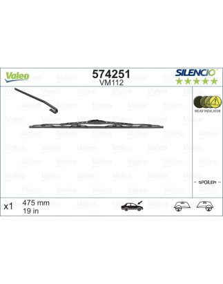 SPAZZOLA TERGI SILENCIO PERFORMANCE ANTERIORE DESTRASINISTRA SINGOLA 475mm CODICE BREVE: VM112