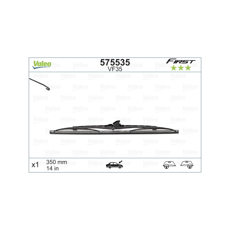 SPAZZOLA TERGI FIRST STANDARD ANTERIORE DESTRASINISTRA SINGOLA 350mm CODICE BREVE: VF35