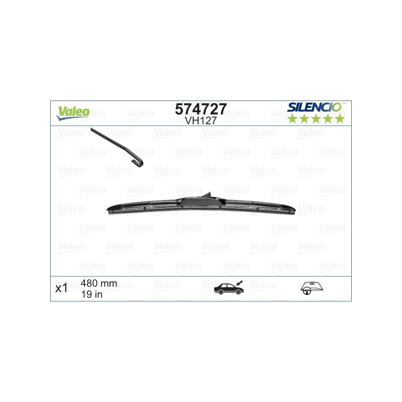 SPAZZOLA TERGI SILENCIO IBRIDA ANTERIORE SINISTRA SINGOLA 480mm CODICE BREVE: VH127