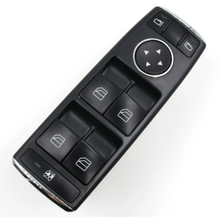 BLOCCO COMANDI ALZACRISTALLIRETROVISORI PORTA ANTERIORE SINISTRA 3 PIN 4 INTERRUTTORI CON CROMATURA BLOCCO FINESTRINI MERCEDES-