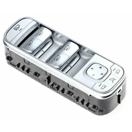 BLOCCO COMANDI ALZACRISTALLIRETROVISORI PORTA ANTERIORE SINISTRA 3 PIN 4 INTERRUTTORI ARGENTO BLOCCO FINESTRINI COMANDI RETROVI