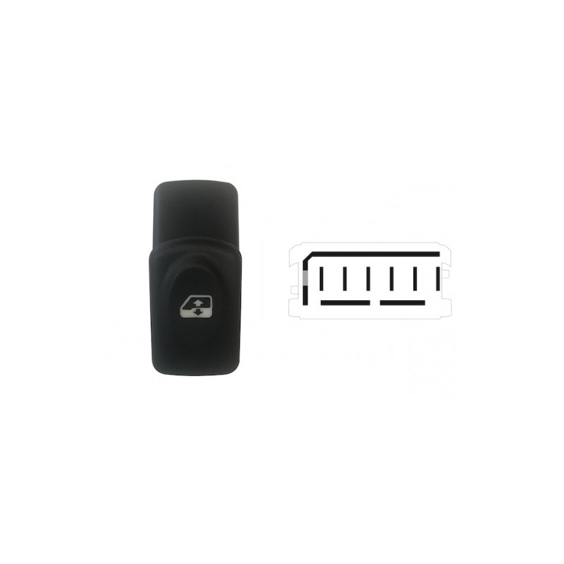 INTERRUTTORE ALZACRISTALLI PORTA ANTERIORE DESTRASINISTRA PORTA POSTERIORE DESTRASINISTRA 6 PIN 1 INTERRUTTORE RENAULT CLIO II 