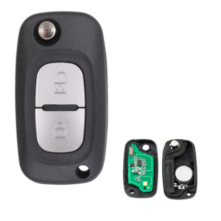 GUSCIO CHIAVE COMPLETO CON CHIP PCF7947 TIPO FREQUENZA: 433MHZ TASTO APERTURA TASTO CHIUSURA RENAULT CLIO IICAMPUSTHALIA BBCB 2