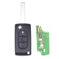 GUSCIO CHIAVE COMPLETO CON CHIP ID46 T14 TIPO FREQUENZA: 433MHZ TASTO APERTURA TASTO CHIUSURA TASTO LUCI PEUGEOT 407 6D6C 20042