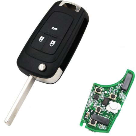 GUSCIO CHIAVE COMPLETO 3 TASTI: CON LAMA HU100 CON CHIP ID46 TIPO FREQUENZA: 433MHZ TASTO APERTURA TASTO CHIUSURA TASTO PORTELL