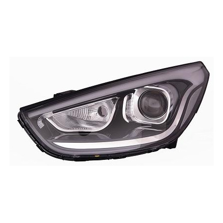 PROIETTORE DESTRO LED CON PARABOLA NERA CON PREDISPOSIZIONE REGOLAZIONE ELETTRICA HYUNDAI iX35TUCSON LMELELH 20102015VERS 082013