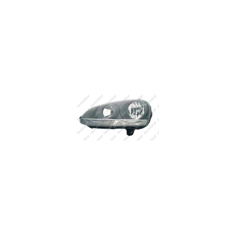 PROIETTORE SINISTRO H7,H7 CON PARABOLA GRIGIA SCURA CON PREDISPOSIZIONE REGOLAZIONE ELETTRICA VOLKSWAGEN GOLF V 1K1 20042008, V