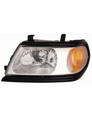 PROIETTORE DESTRO H4 TÜV CON PARABOLA CROMATA CON CORNICE NERA CON PREDISPOSIZIONE REGOLAZIONE ELETTRICA MITSUBISHI PAJERO SPOR