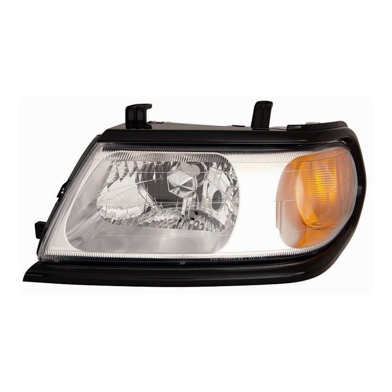 PROIETTORE DESTRO H4 TÜV CON PARABOLA CROMATA CON CORNICE NERA CON PREDISPOSIZIONE REGOLAZIONE ELETTRICA MITSUBISHI PAJERO SPOR