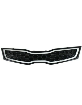 GRIGLIA PARAURTI ANTERIORE NERA CON MODANATURA CROMATA KIA RIO HB UB 20112014 VERSSEDAN, KIA RIO HB UB 20142017 VERSSEDAN