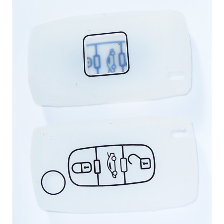 COVER CHIAVE BIANCO CON RIQUADRI NERI 3 TASTI: TASTO APERTURA TASTO CHIUSURA TASTO PORTELLONE PEUGEOT 207 WDWAWC 20062014      