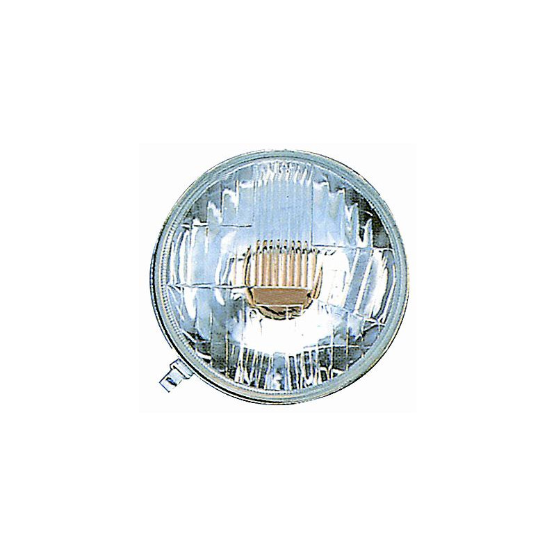 PROIETTORE DESTROSINISTRO CROMATO ASIMMETRICO SENZA LUCE DI POSIZIONE E SENZA CORNICE FIAT 500 F  L  R 19651975