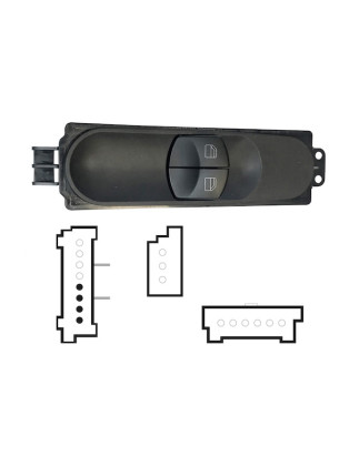 PULSANTIERA ALZACRISTALLI PORTA ANTERIORE SINISTRA 4 PIN 2 INTERRUTTORI MERCEDES-BENZ SPRINTER W907 2018          , MERCEDES-BE