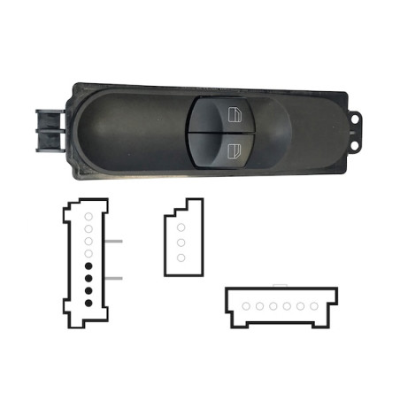 PULSANTIERA ALZACRISTALLI PORTA ANTERIORE SINISTRA 4 PIN 2 INTERRUTTORI MERCEDES-BENZ SPRINTER W907 2018, MERCEDES-BENZ SPRINTE